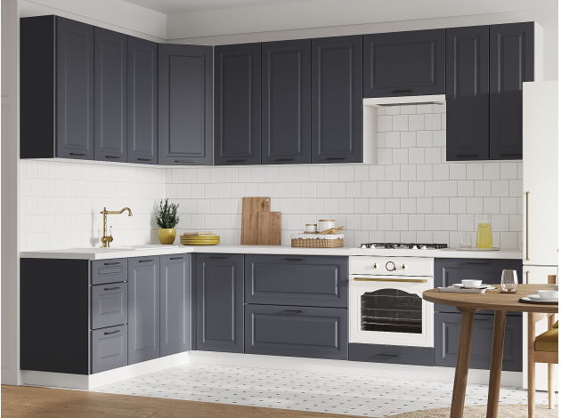 Высокий кухонный гарнитур Грейвуд 300х180 см